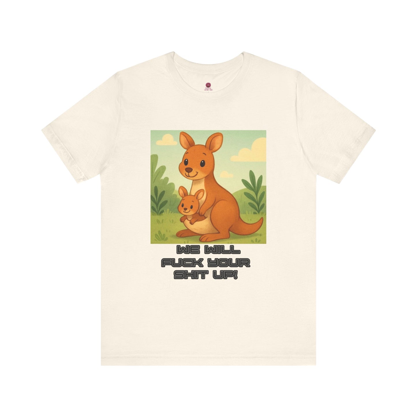Playful Kangaroo Vibe "I Will Fuck Your Shit Up" Tee, Animal Lovers, Gift for Kids, Humor Shirt