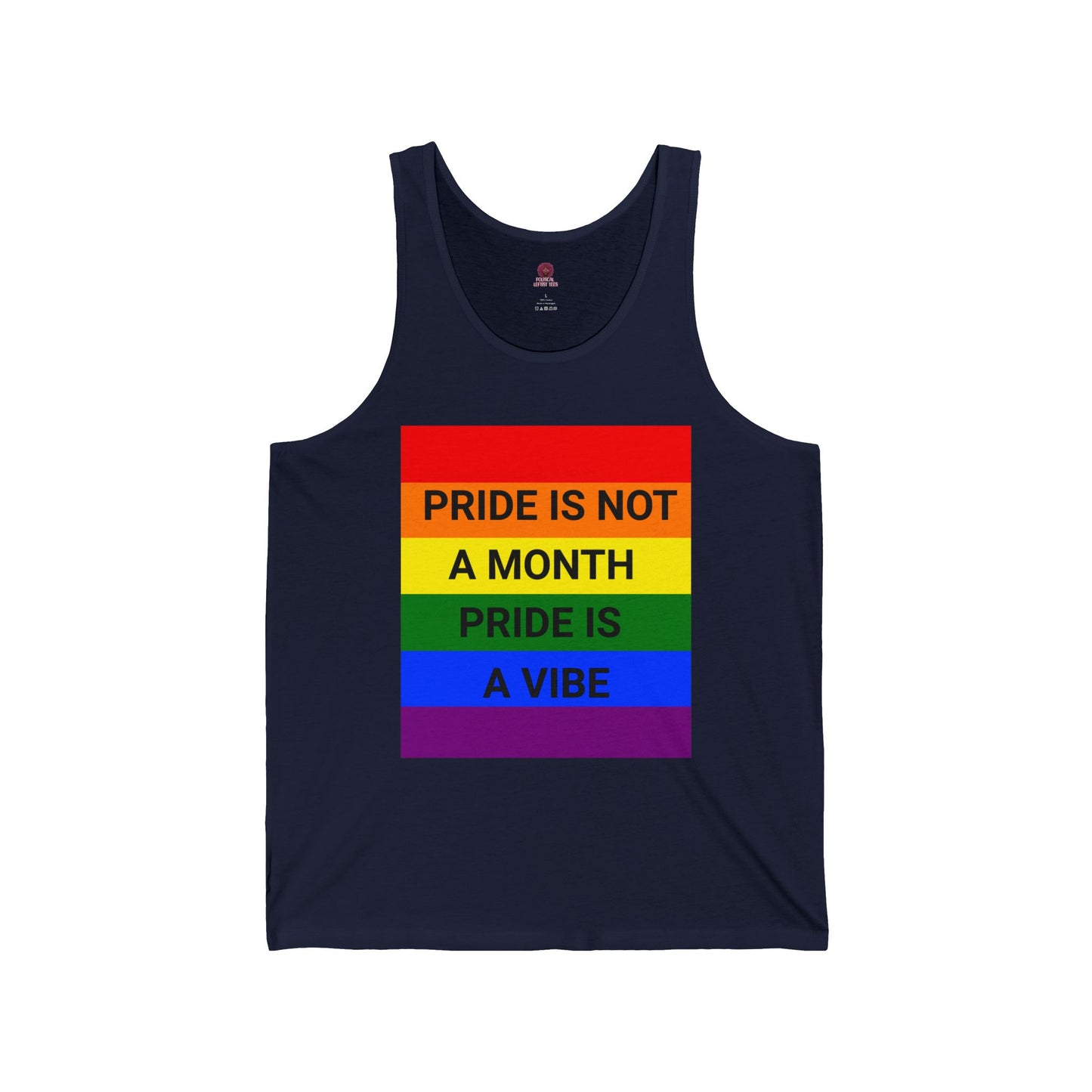 Pride Vibe Unisex Graphic Tank Top, LGBTQ+ Pride Month Apparel, Rainbow Pride Clothing