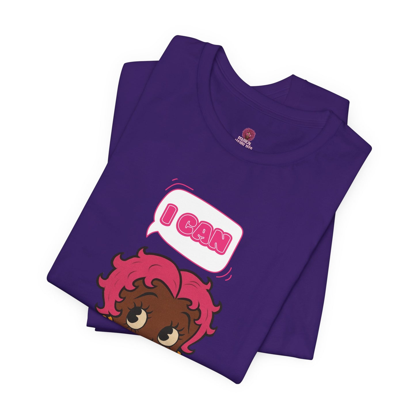 Empowering "I Can" Pink Power Tee, Unisex Graphic T-Shirt, Fun Casual Wear, Summer Fashion, Feminism Apparel