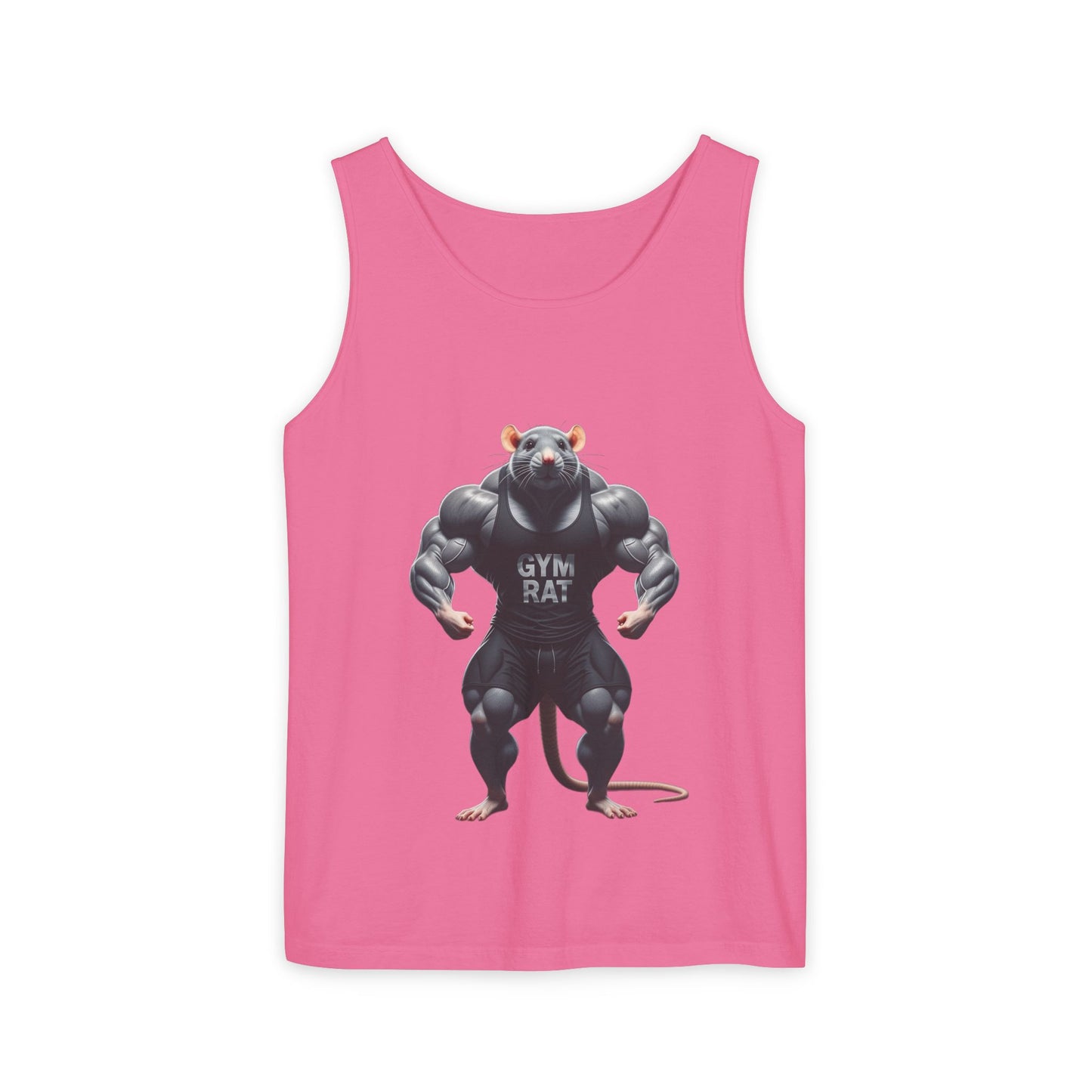 Gym Rat, Men's Front & Back Design, Tank Top, Funny Fitness Shirt, Workout Apparel, Unique Gift for Weightlifters, Humorous Activewear