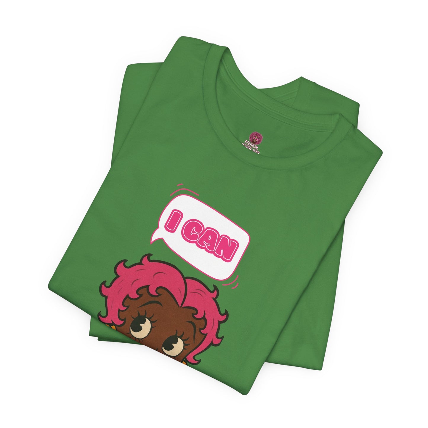 Empowering "I Can" Pink Power Tee, Unisex Graphic T-Shirt, Fun Casual Wear, Summer Fashion, Feminism Apparel