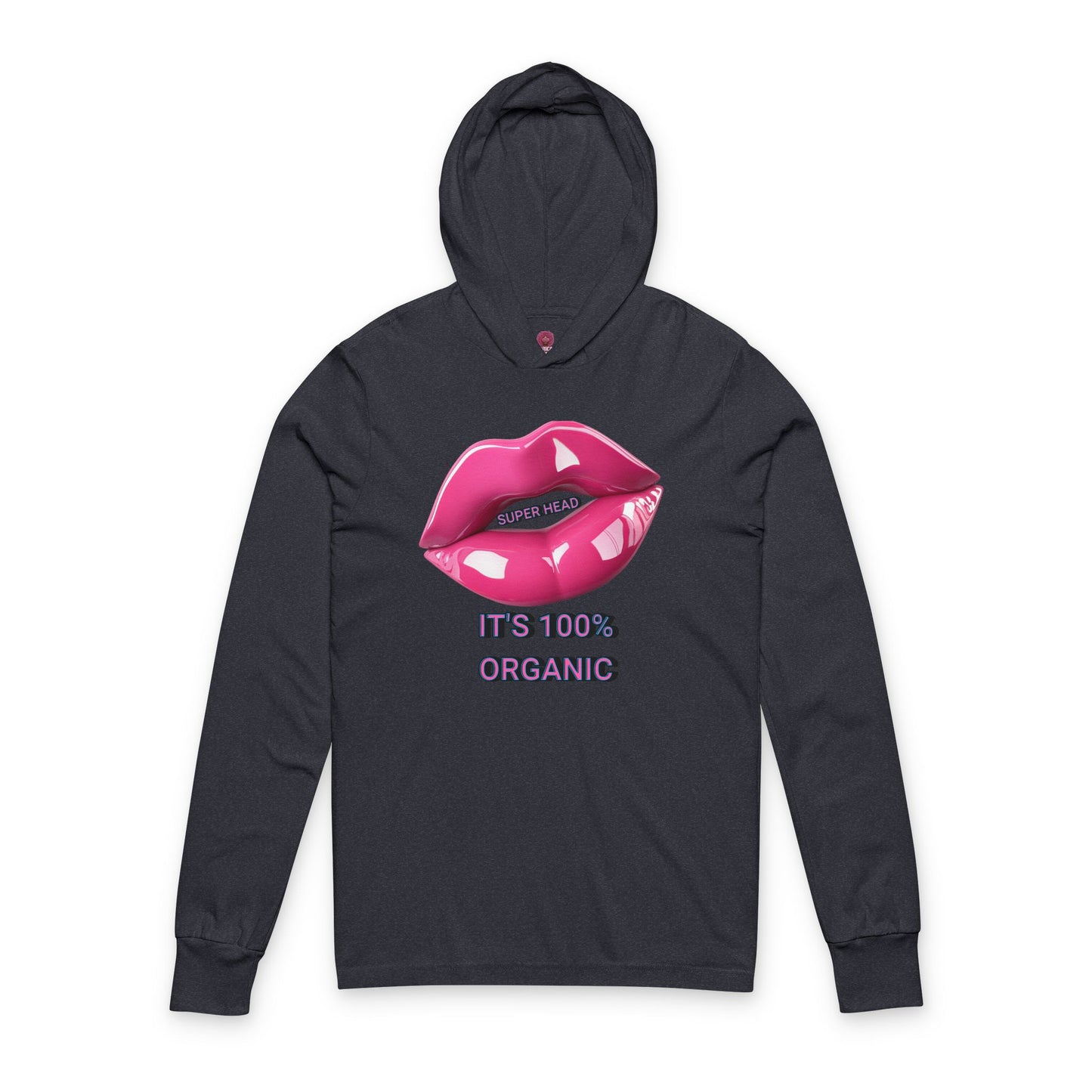 Super Head Gurl It's 100% Organic Unisex Long Sleeve Hooded Tee, Fun Graphic T-Shirt, Stylish Everyday Top