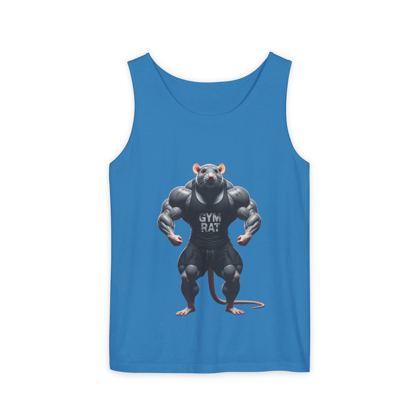 Gym Rat, Men's Front & Back Design, Tank Top, Funny Fitness Shirt, Workout Apparel, Unique Gift for Weightlifters, Humorous Activewear
