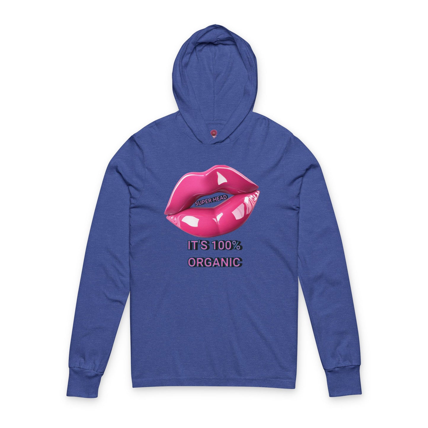 Super Head Gurl It's 100% Organic Unisex Long Sleeve Hooded Tee, Fun Graphic T-Shirt, Stylish Everyday Top