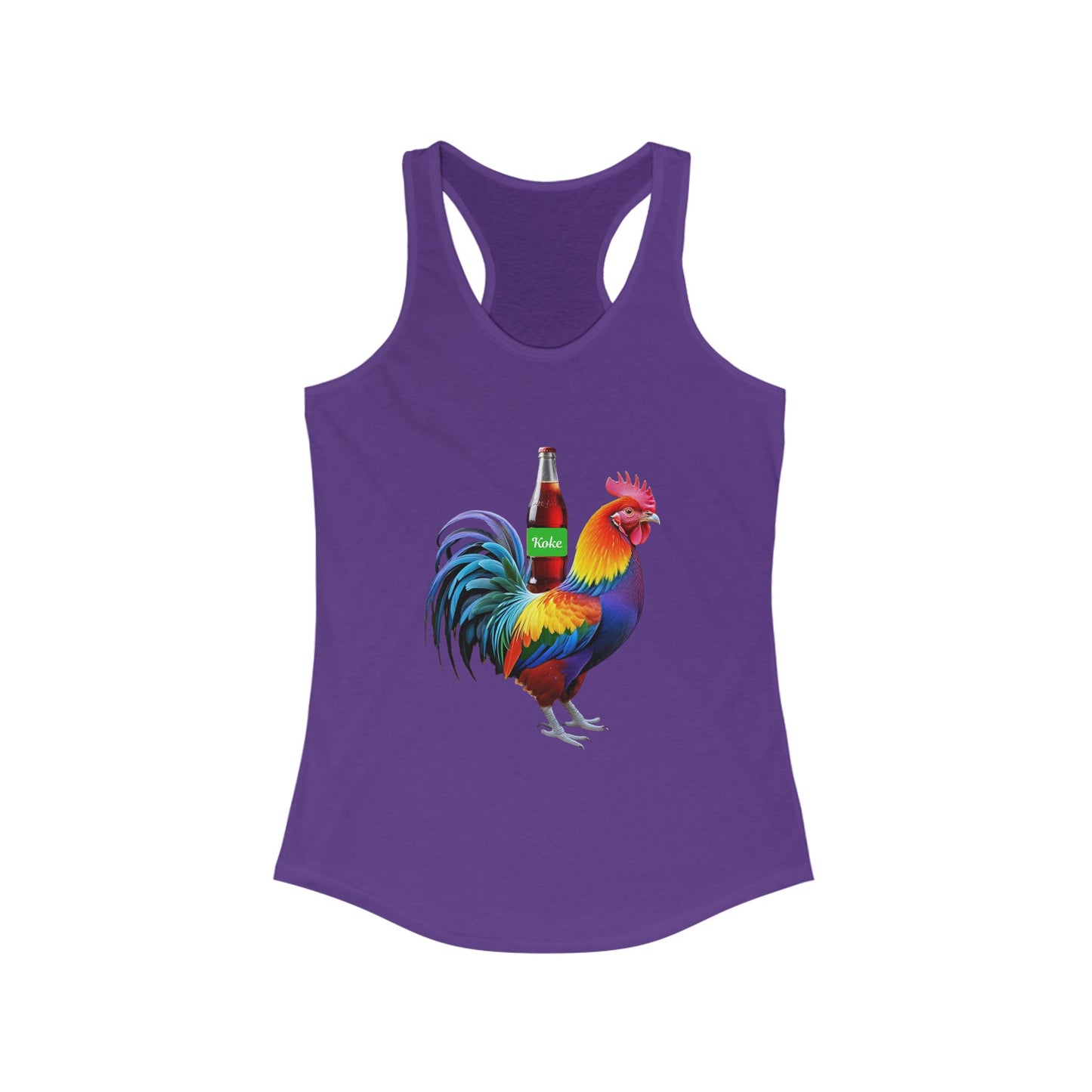 Colorful Koke On The Cock Graphic Womens Racerback Tank