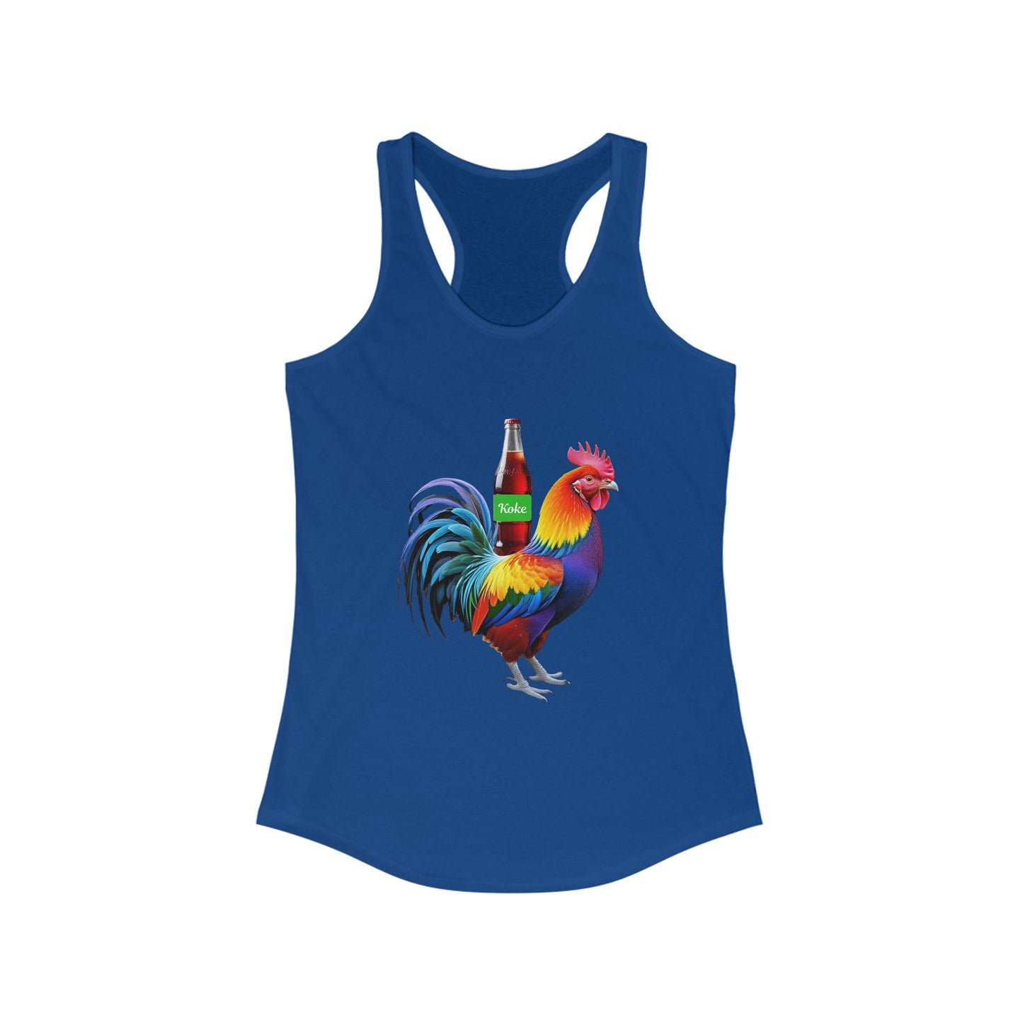 Colorful Koke On The Cock Graphic Womens Racerback Tank