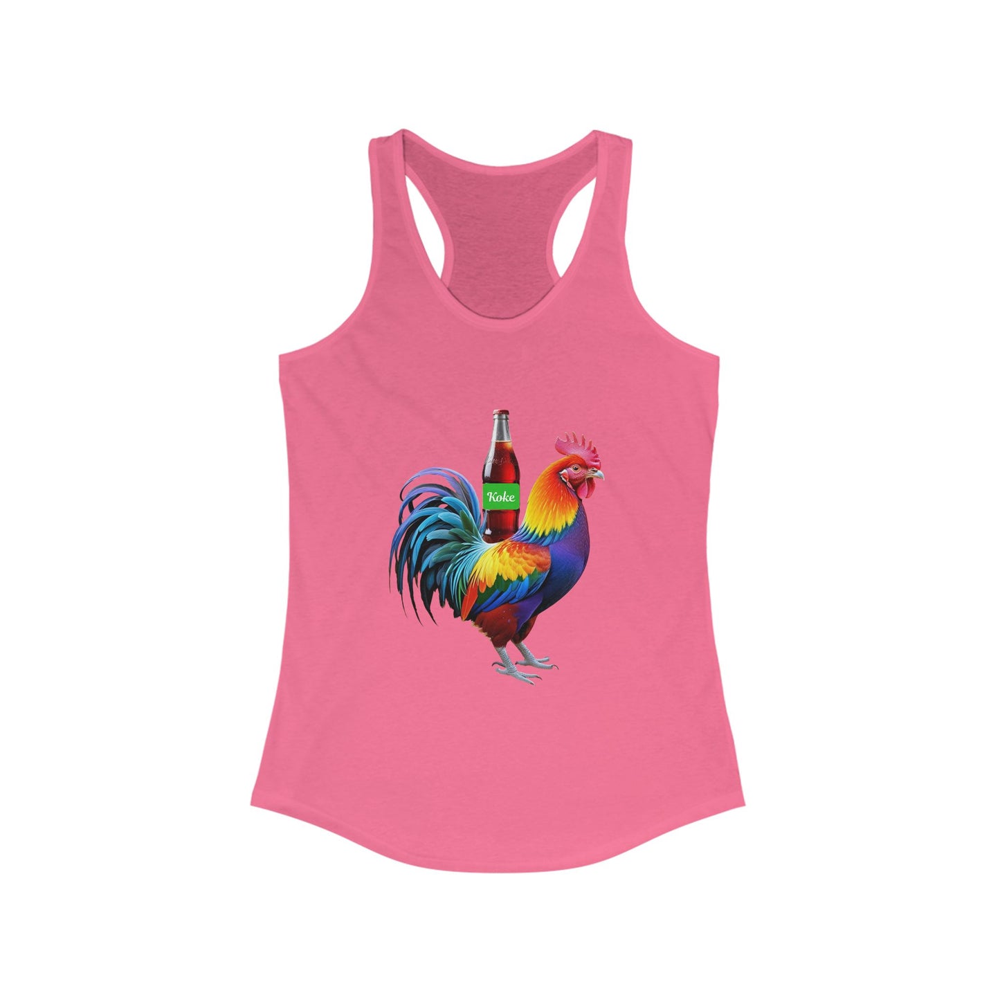 Colorful Koke On The Cock Graphic Womens Racerback Tank