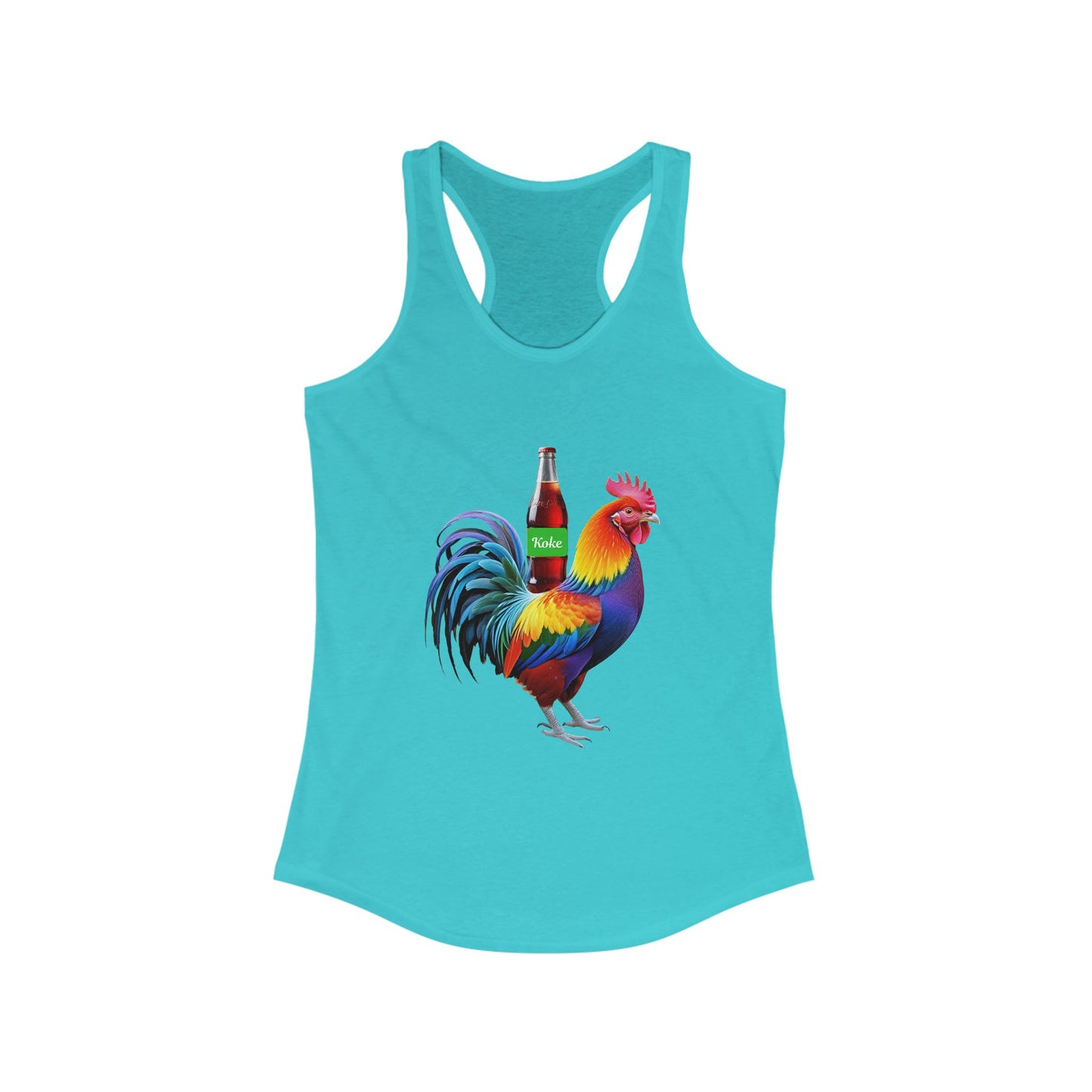 Colorful Koke On The Cock Graphic Womens Racerback Tank