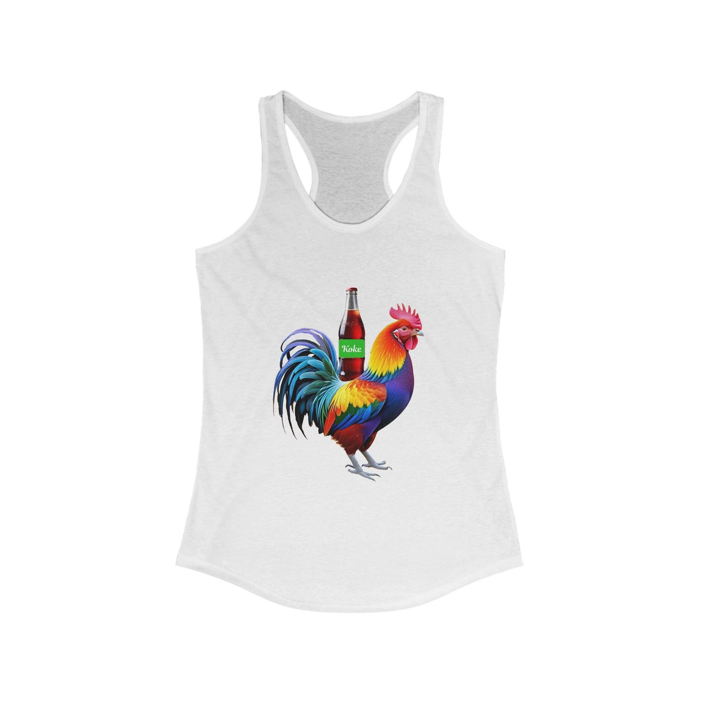Colorful Koke On The Cock Graphic Womens Racerback Tank