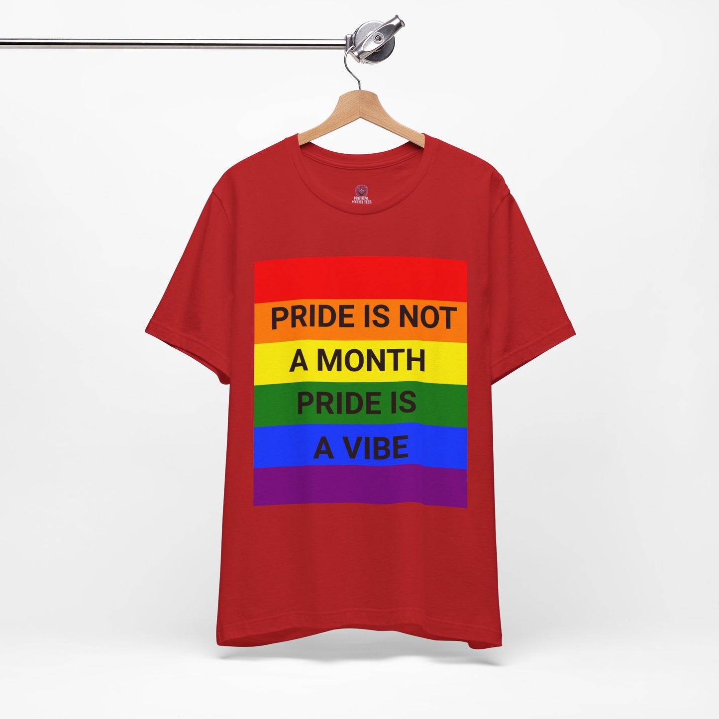 Pride Vibe Unisex Graphic T-Shirt, LGBTQ+ Pride Month Apparel, Rainbow Pride Clothing