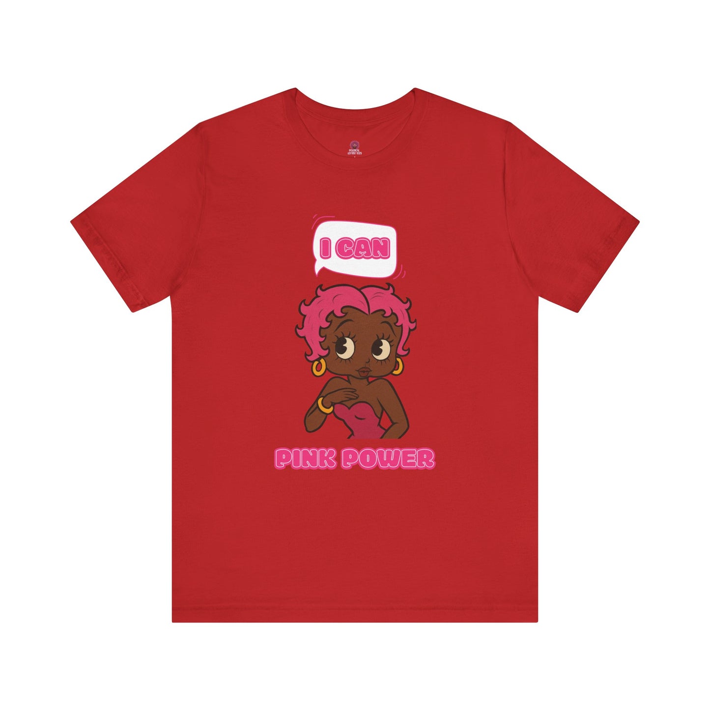 Empowering "I Can" Pink Power Tee, Unisex Graphic T-Shirt, Fun Casual Wear, Summer Fashion, Feminism Apparel