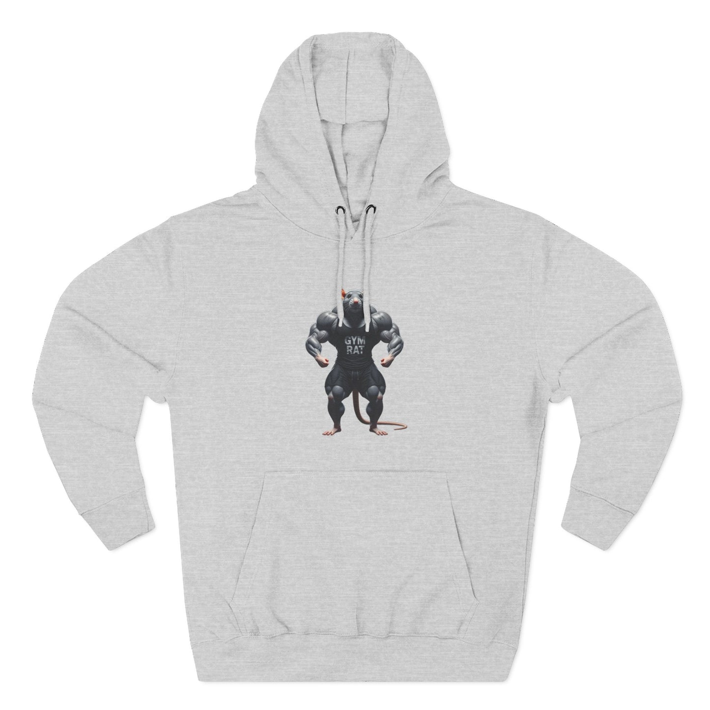 Gym Rat Front & Back Design Fleece Hoodie For Workout, Great For Gym, Warm Winter Apparel, Unique Graphic Sweatshirt