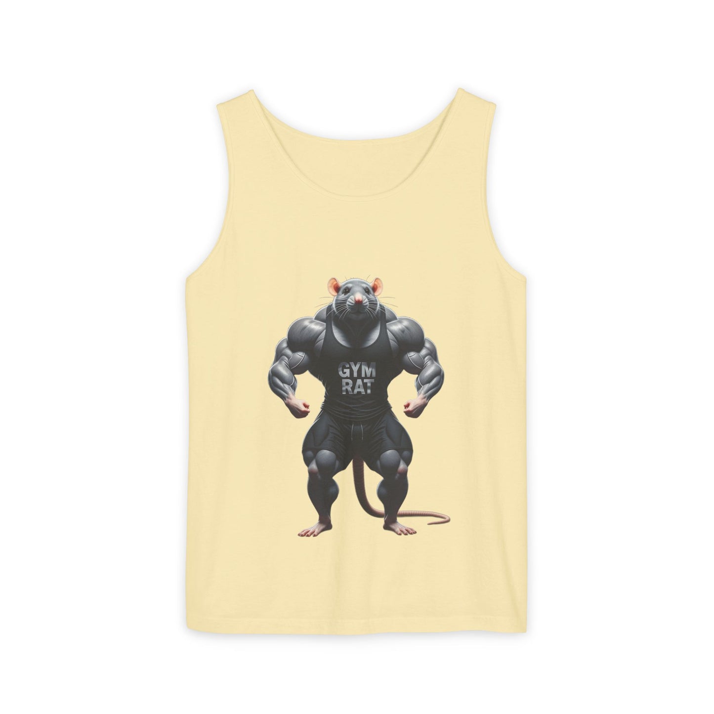 Gym Rat, Men's Front & Back Design, Tank Top, Funny Fitness Shirt, Workout Apparel, Unique Gift for Weightlifters, Humorous Activewear