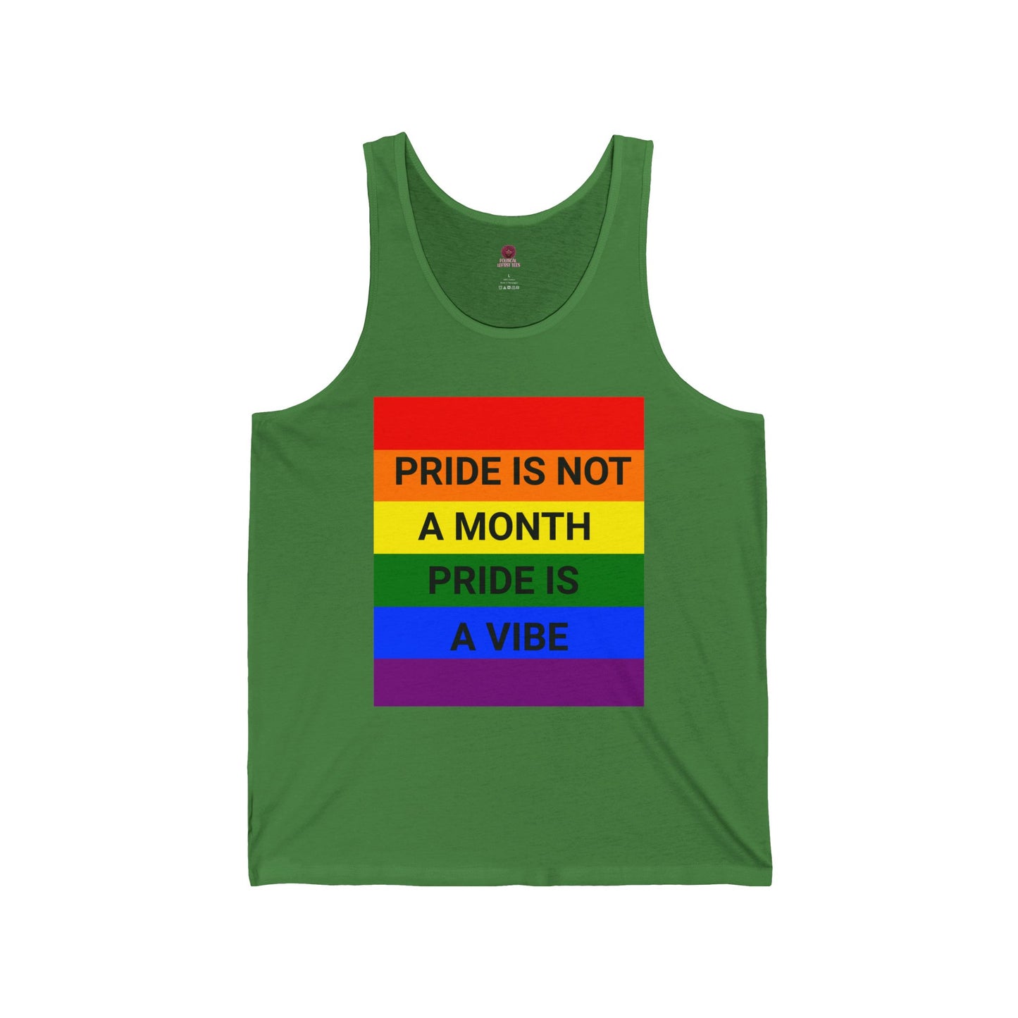 Pride Vibe Unisex Graphic Tank Top, LGBTQ+ Pride Month Apparel, Rainbow Pride Clothing