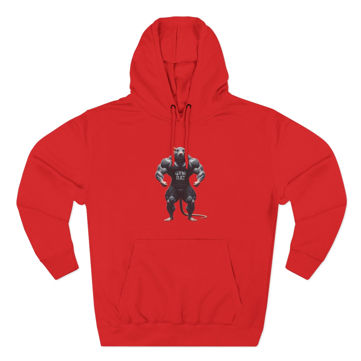 Gym Rat Front & Back Design Fleece Hoodie For Workout, Great For Gym, Warm Winter Apparel, Unique Graphic Sweatshirt