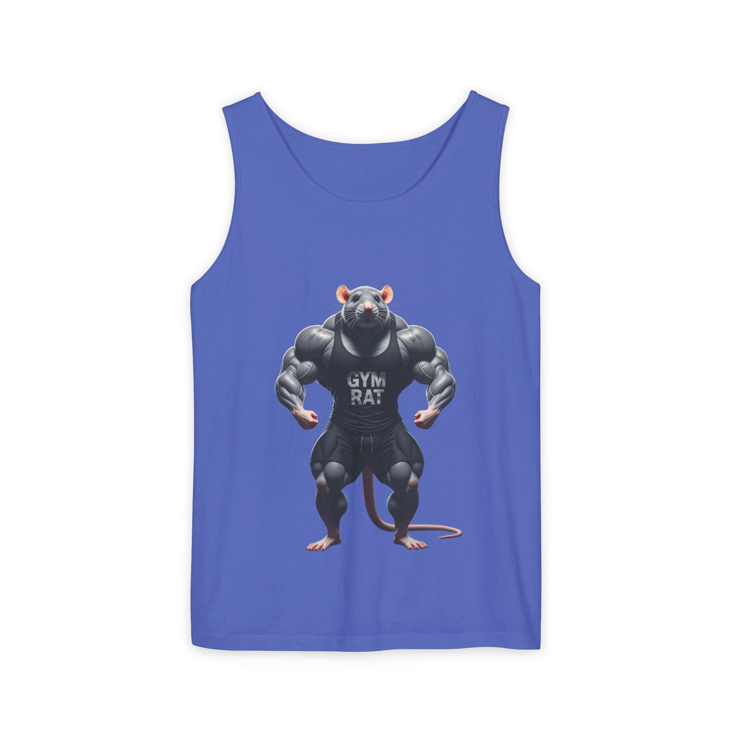 Gym Rat, Men's Front & Back Design, Tank Top, Funny Fitness Shirt, Workout Apparel, Unique Gift for Weightlifters, Humorous Activewear