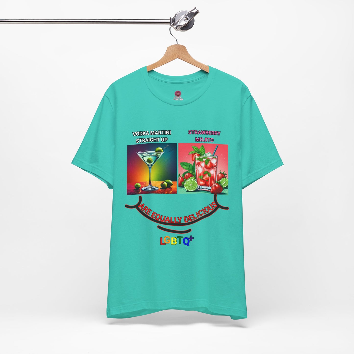 LGBTQ+ All Equally Delicious Cocktails Short Sleeve Tee - Fun Pride Celebrations