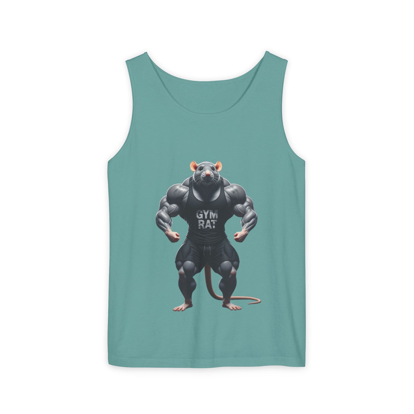 Gym Rat, Men's Front & Back Design, Tank Top, Funny Fitness Shirt, Workout Apparel, Unique Gift for Weightlifters, Humorous Activewear