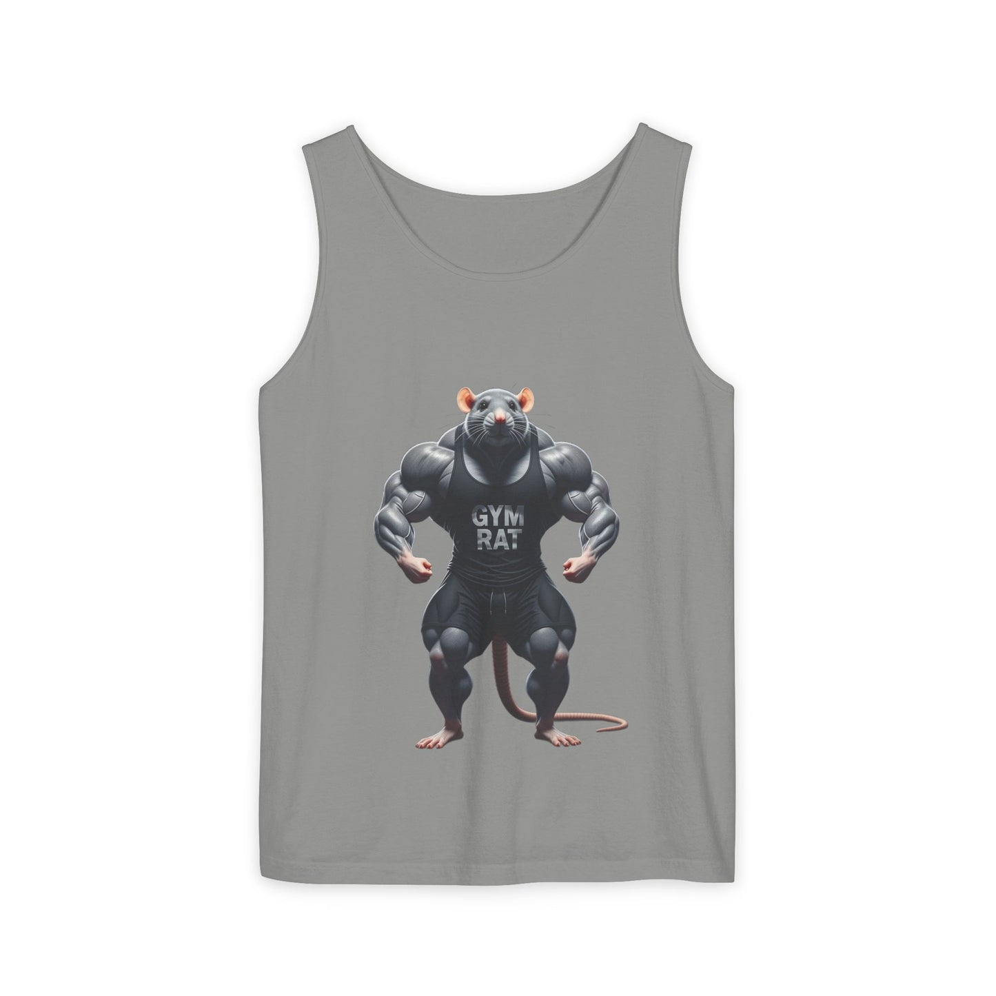 Gym Rat, Men's Front & Back Design, Tank Top, Funny Fitness Shirt, Workout Apparel, Unique Gift for Weightlifters, Humorous Activewear