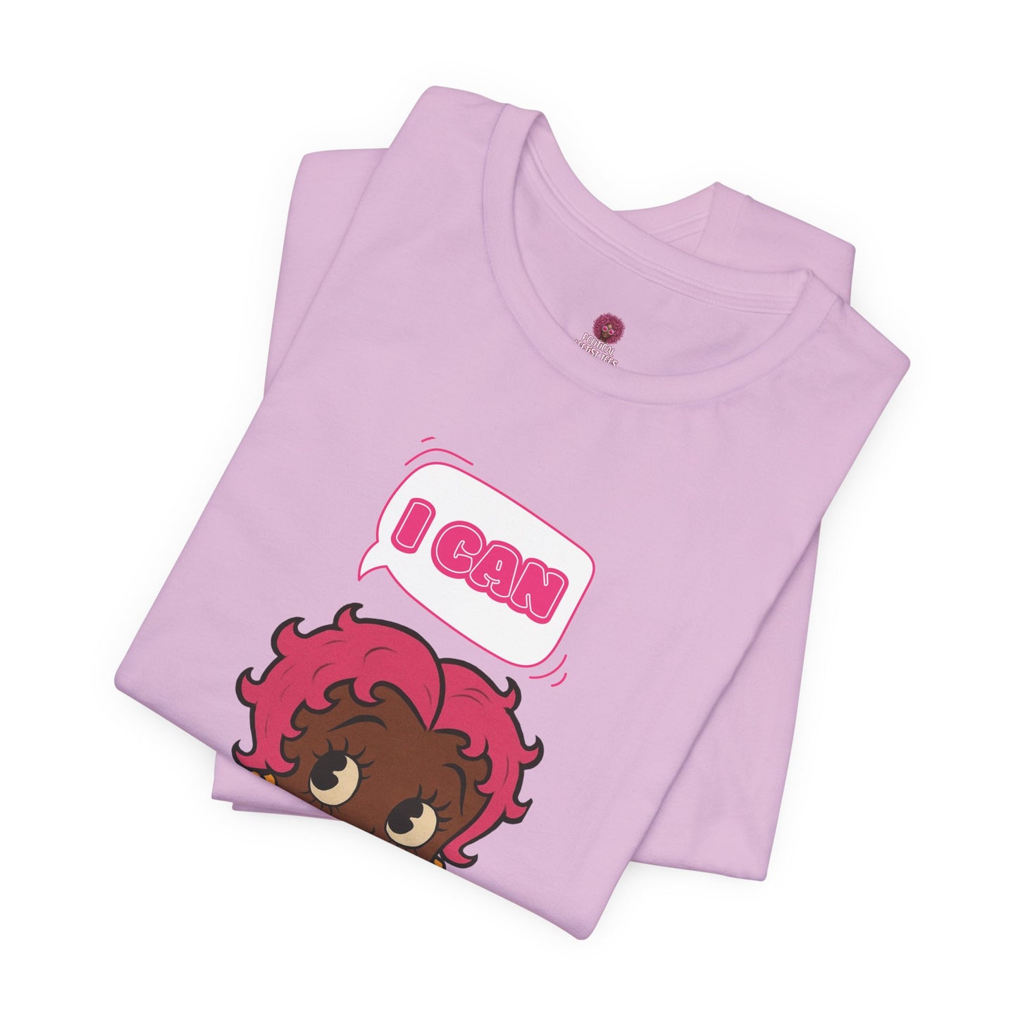 Empowering "I Can" Pink Power Tee, Unisex Graphic T-Shirt, Fun Casual Wear, Summer Fashion, Feminism Apparel