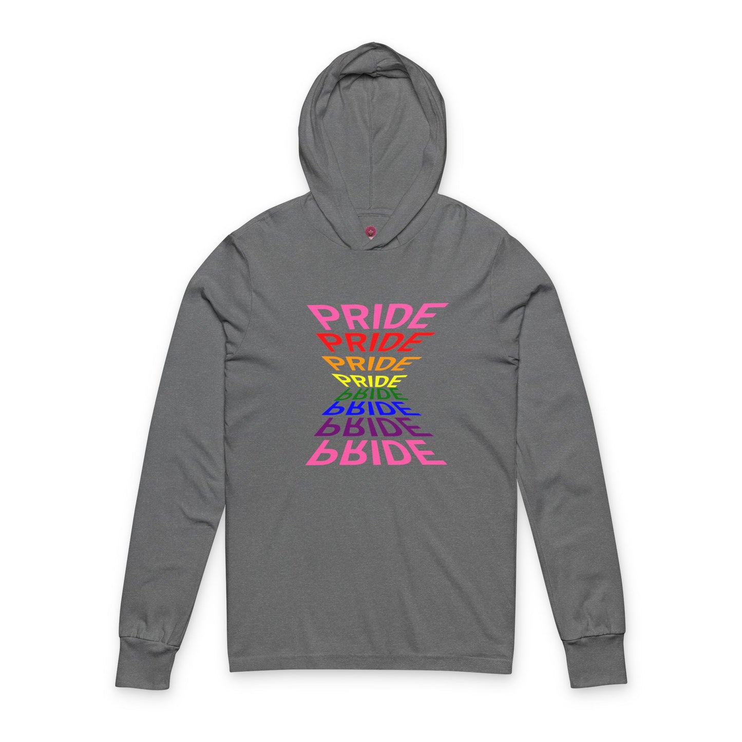"Pride" Graphic Long Sleeve Hooded Tee, Unisex Pride Shirt, LGBTQ+ Awareness Top