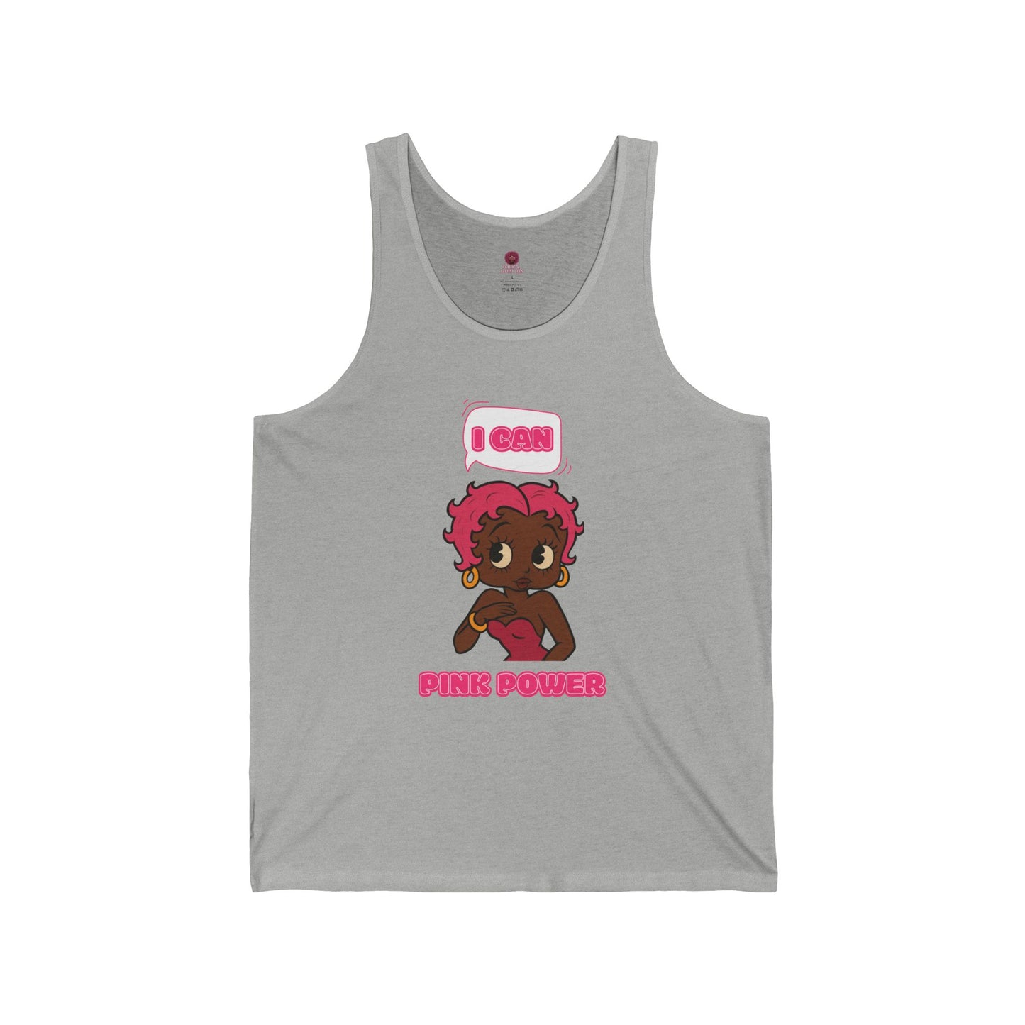 Empowering "I Can" Pink Power Unisex Graphic Tank Top, Fun Casual Wear, Summer Fashion, Feminism Apparel