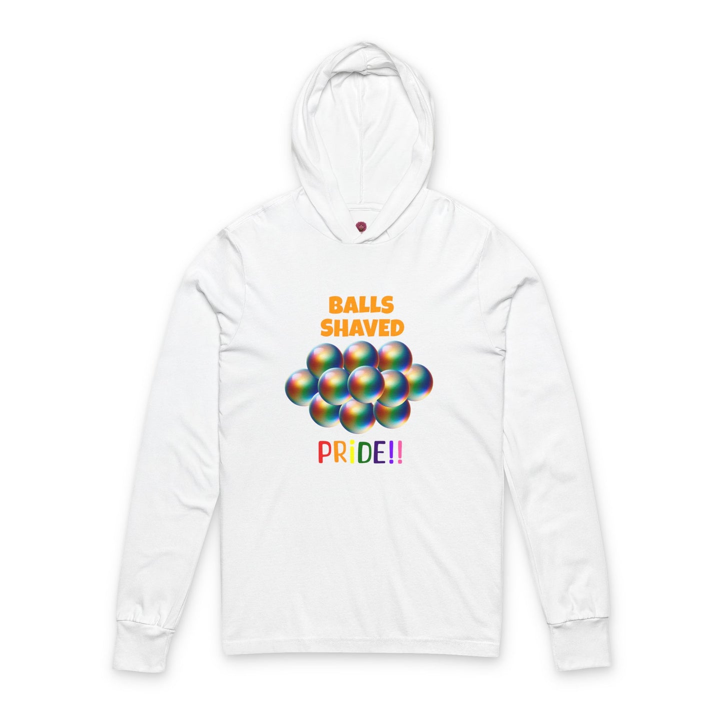 Humorous Pride Long Sleeve Hooded Tee - Balls Shaved