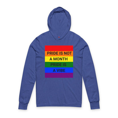 Pride Vibe Unisex Graphic Long Sleeve Hooded T-Shirt, LGBTQ+ Pride Month Apparel, Rainbow Pride Clothing