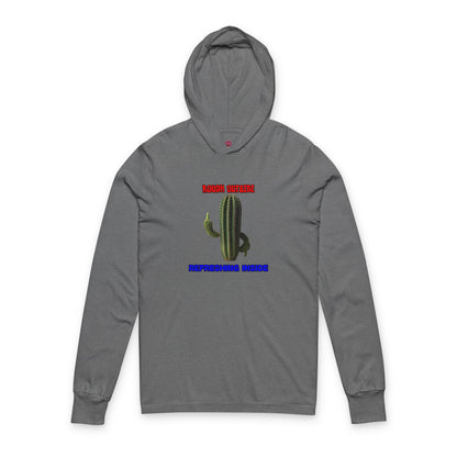 Rough Outside Refreshing Inside Cactus Themed Long Sleeve Hooded Unisex T-Shirt, Summer Vibes Tee