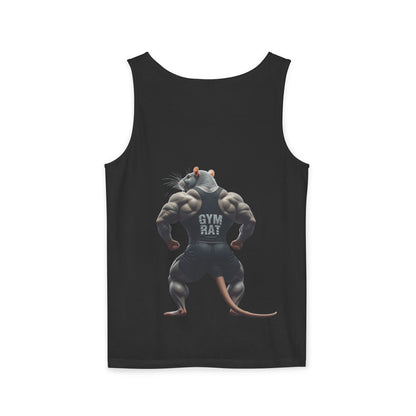 Gym Rat, Men's Front & Back Design, Tank Top, Funny Fitness Shirt,  Workout Apparel, Unique Gift for Weightlifters, Humorous Activewear
