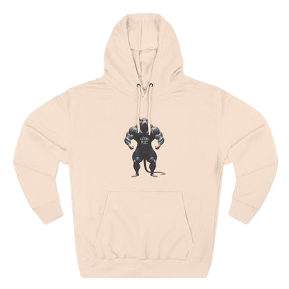Gym Rat  Front & Back Design Fleece Hoodie For Workout, Great For Gym, Warm Winter Apparel, Unique Graphic Sweatshirt