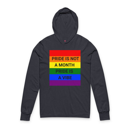 Pride Vibe Unisex Graphic Long Sleeve Hooded T-Shirt, LGBTQ+ Pride Month Apparel, Rainbow Pride Clothing