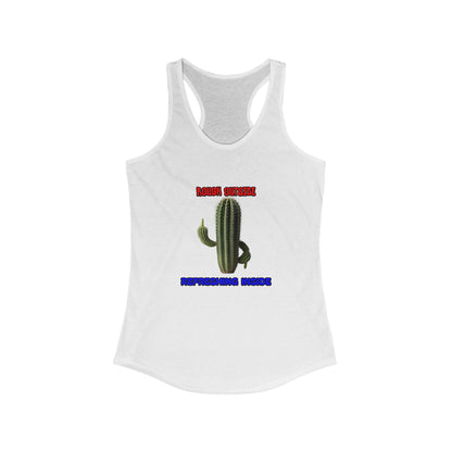 Women's Rough Outside Refreshing Inside Cactus Themed Raceerback Tank, Summer Vibes Tank