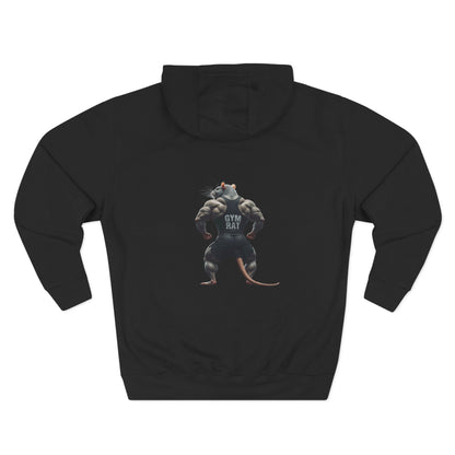 Gym Rat  Front & Back Design Fleece Hoodie For Workout, Great For Gym, Warm Winter Apparel, Unique Graphic Sweatshirt