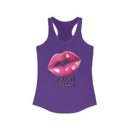 Super Head Gurl It's 100% Organic Women's Racerback Tank, Fun Graphic T-Shirt, Stylish Everyday Top