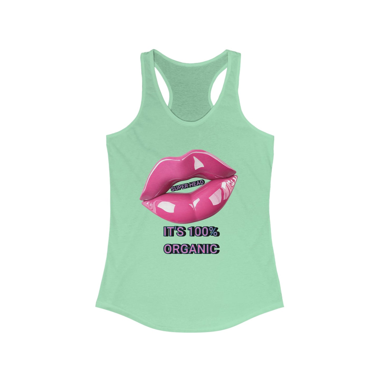 Super Head Gurl It's 100% Organic Women's Racerback Tank, Fun Graphic T-Shirt, Stylish Everyday Top