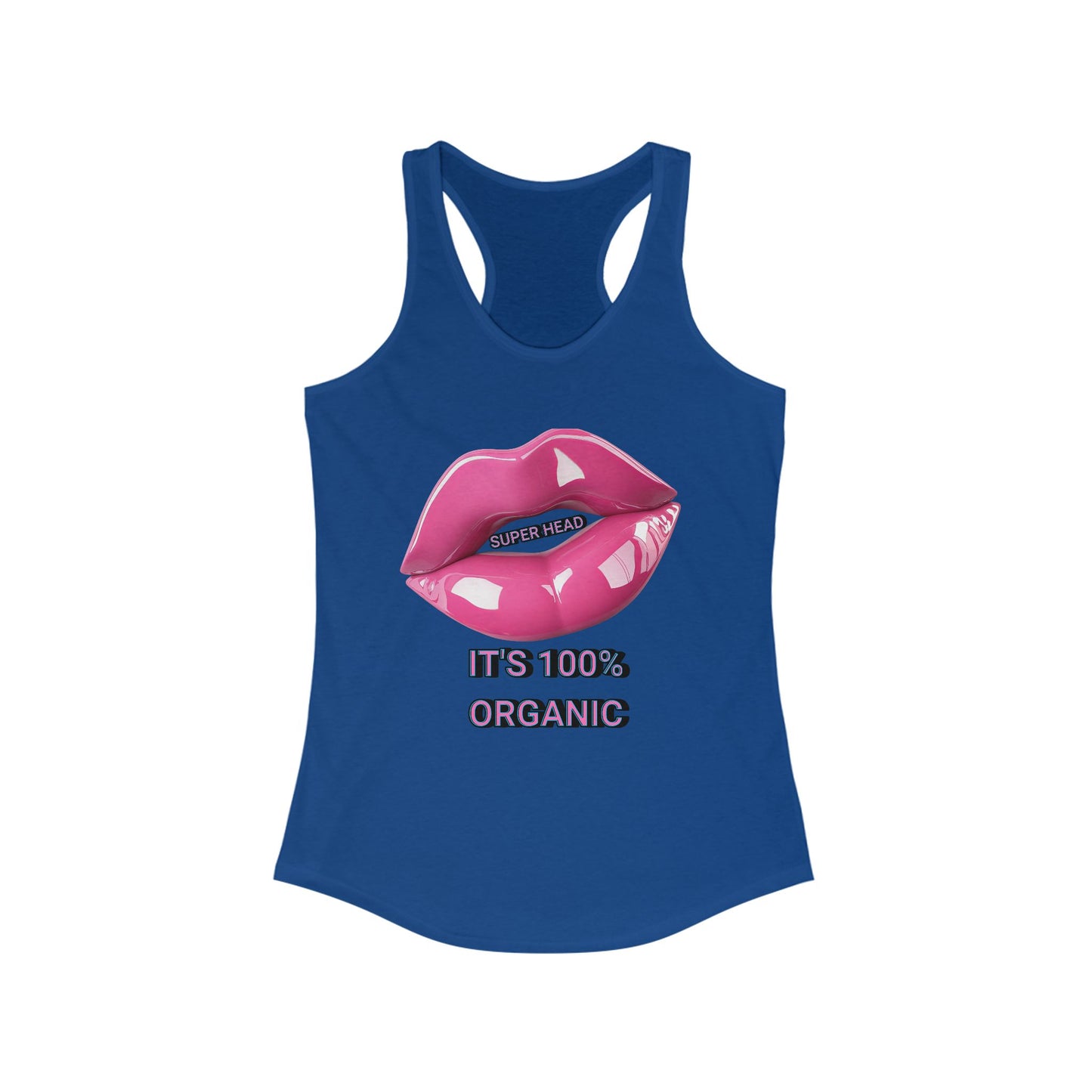 Super Head Gurl It's 100% Organic Women's Racerback Tank, Fun Graphic T-Shirt, Stylish Everyday Top