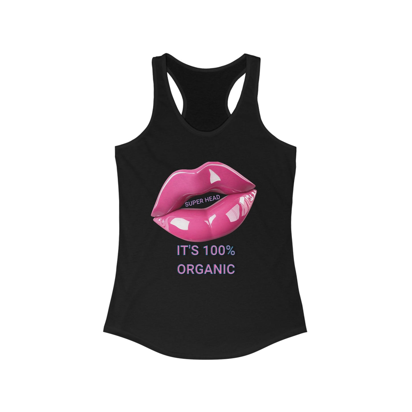 Super Head Gurl It's 100% Organic Women's Racerback Tank, Fun Graphic T-Shirt, Stylish Everyday Top