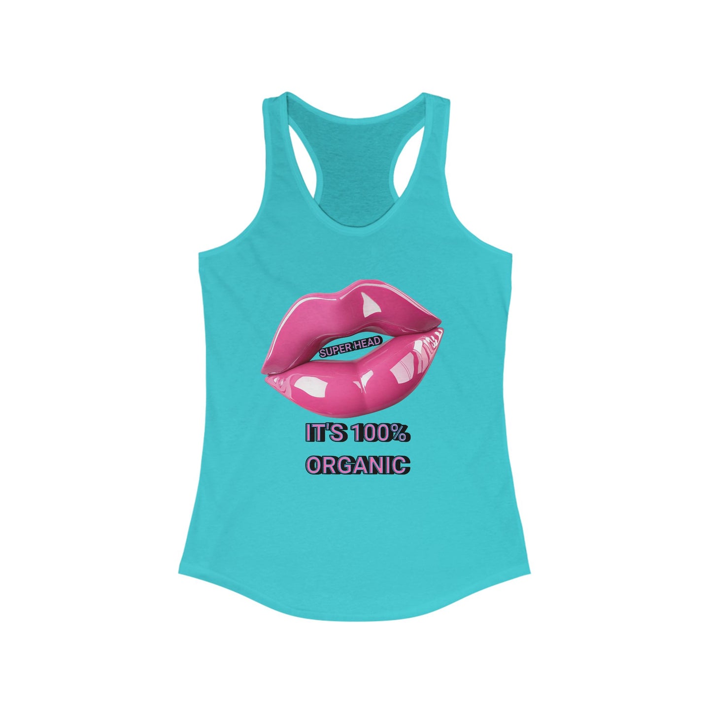 Super Head Gurl It's 100% Organic Women's Racerback Tank, Fun Graphic T-Shirt, Stylish Everyday Top