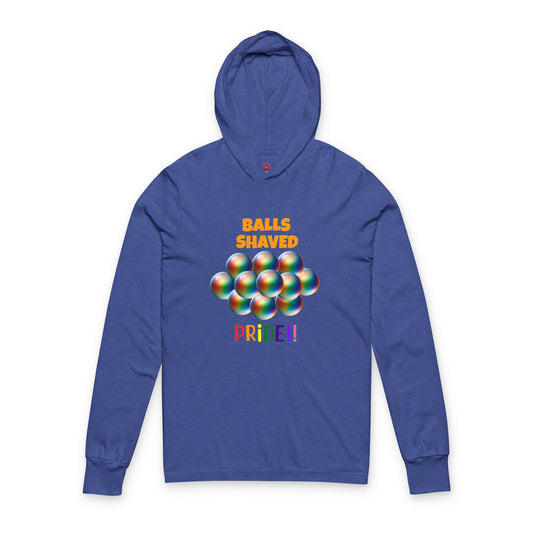 Humorous Pride Long Sleeve Hooded Tee - Balls Shaved