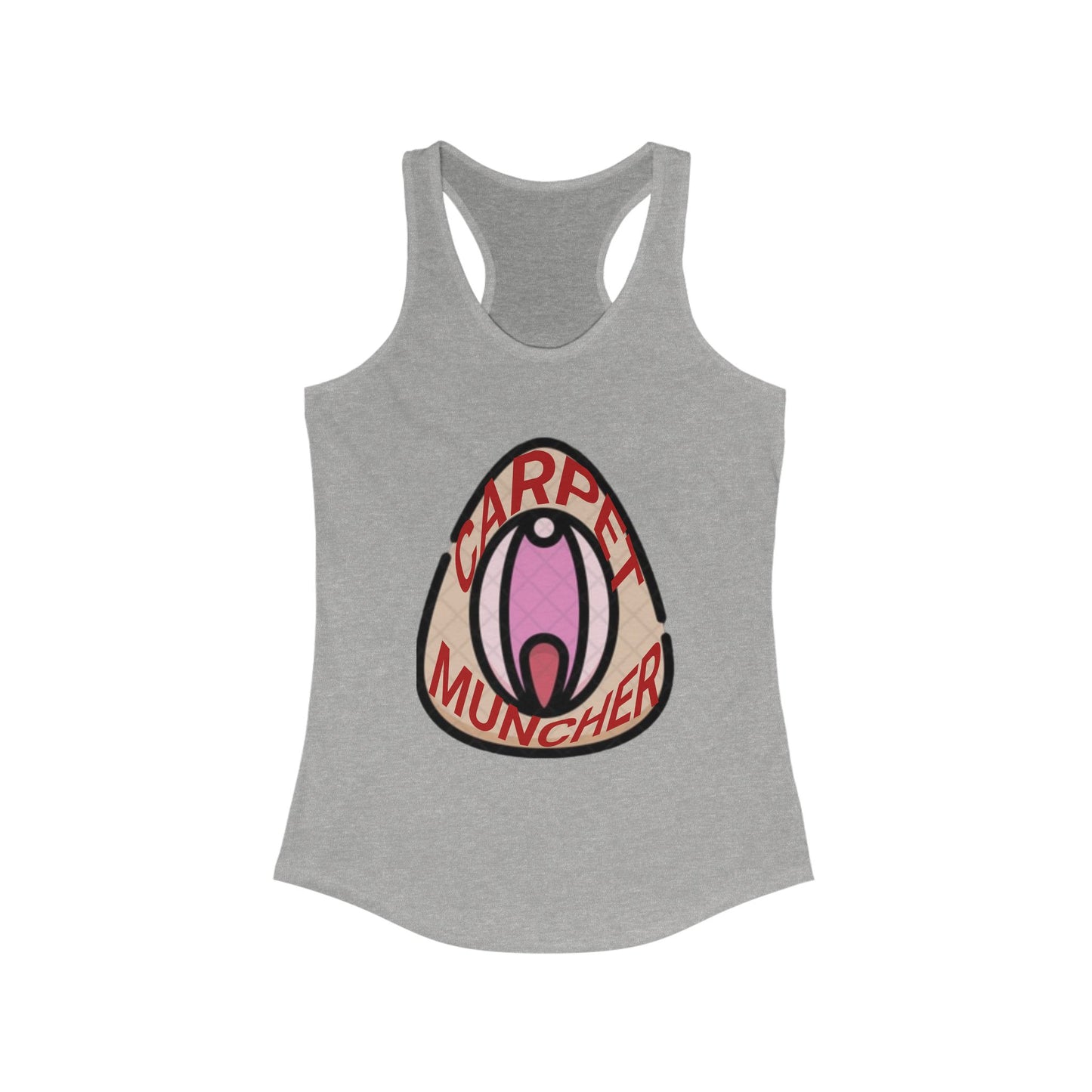 Playful Graphic Women's Pride Racerback Tank - 'Carpet Muncher', Quirky Humor