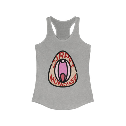 Playful Graphic Women's Pride Racerback Tank - 'Carpet Muncher', Quirky Humor
