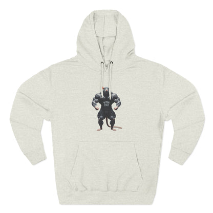 Gym Rat  Front & Back Design Fleece Hoodie For Workout, Great For Gym, Warm Winter Apparel, Unique Graphic Sweatshirt