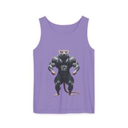 Gym Rat, Men's Front & Back Design, Tank Top, Funny Fitness Shirt,  Workout Apparel, Unique Gift for Weightlifters, Humorous Activewear
