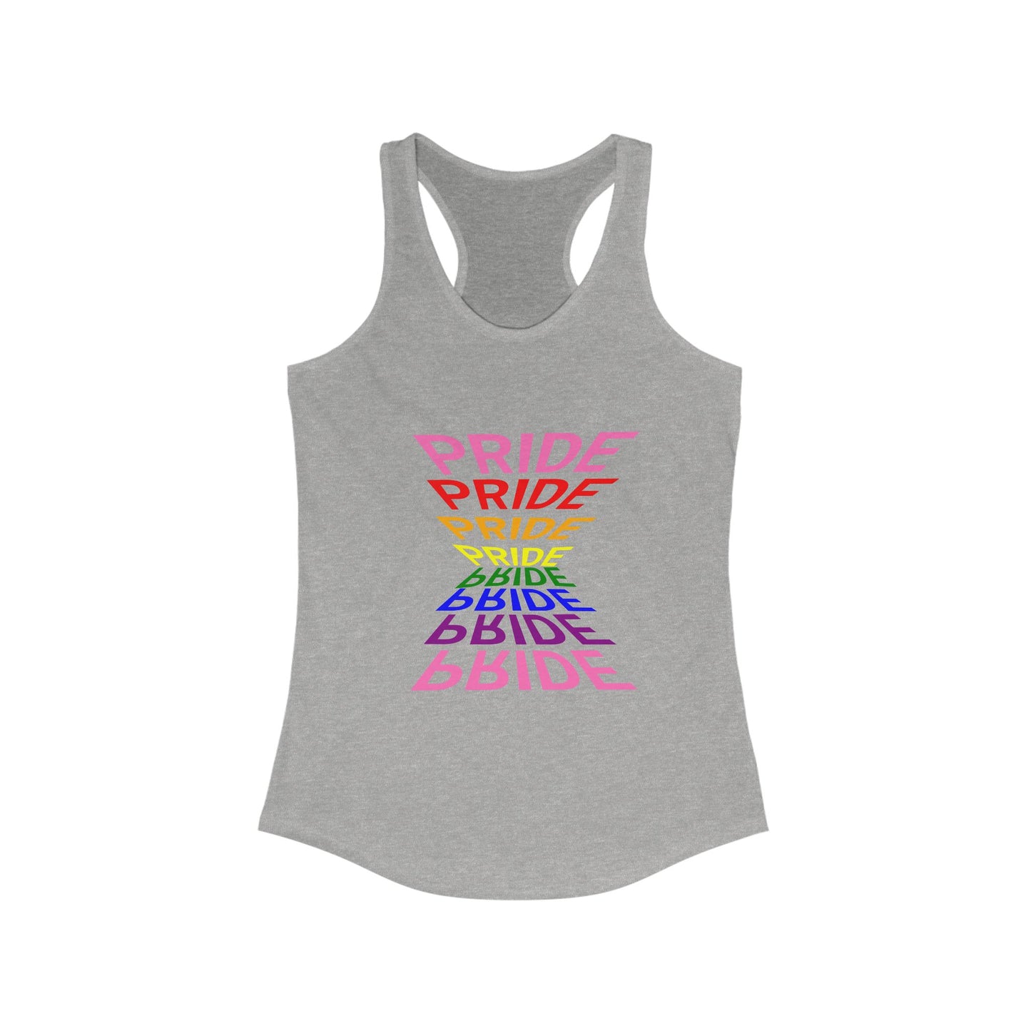 "Pride" Women's Graphic Racerback Tee, Pride Shirt, LGBTQ+ Awareness Top