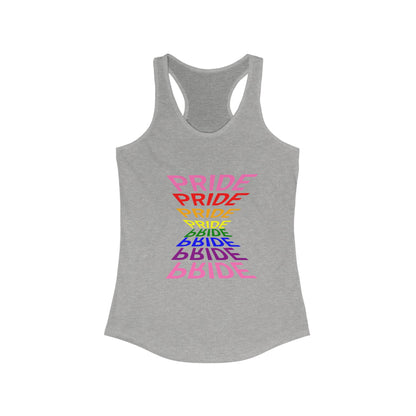 "Pride" Women's Graphic Racerback Tee, Pride Shirt, LGBTQ+ Awareness Top