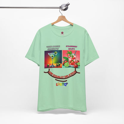 LGBTQ+ All Equally Delicious Cocktails Short Sleeve Tee - Fun Pride Celebrations