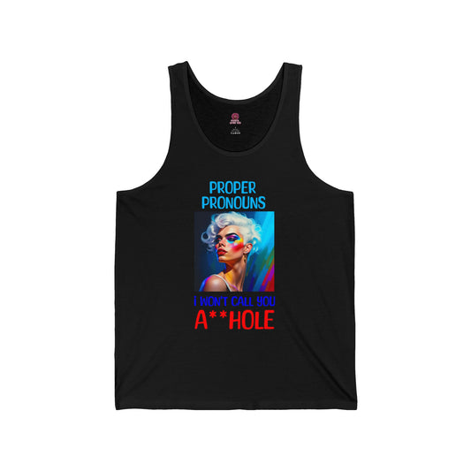Pride Graphic Tank Top: Call Me by My Proper Pronouns