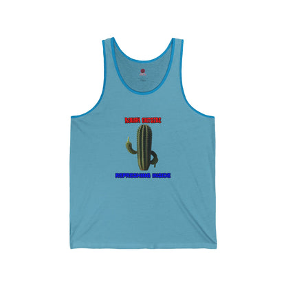 Rough Outside Refreshing Inside Cactus Themed Unisex Tank Top, Summer Vibes Tee, Refreshing Humor Top