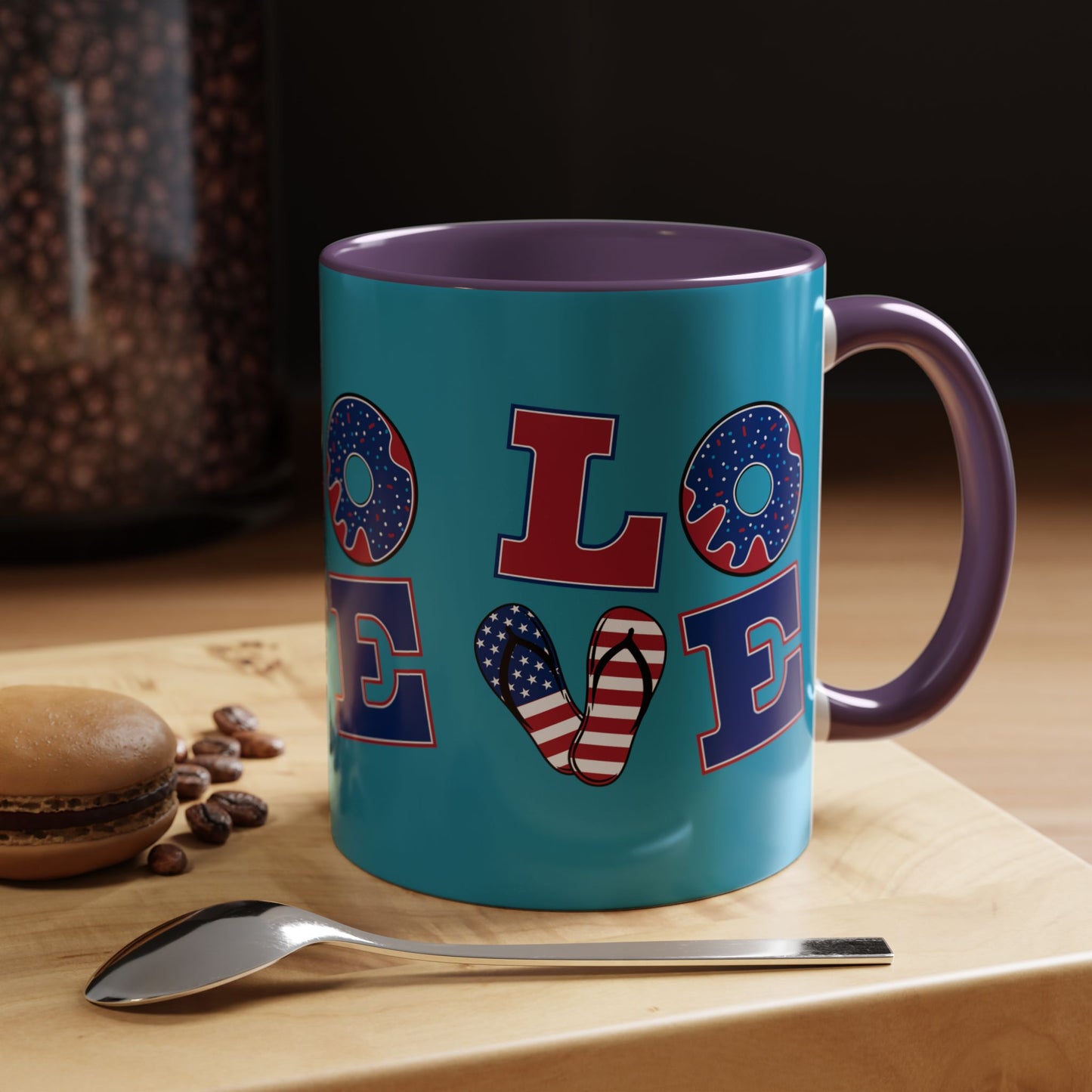 Patriotic Love Coffee Mug | 4th of July Gift, Fun Kitchen Decor, Custom Drinkware for Coffee Lovers, Unique Gift Idea